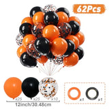 Halloween Balloon Set 60PCS Black Orange Confetti Latex Balloons for Spooky Birthday Party Decor