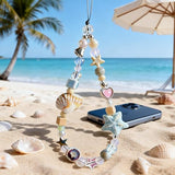 2 Pcs Phone Charm Strap Universal Hand Phone Wrist Strap Camera Lanyard Pearl Beaded Cute Chain String Accessories Universal for iPhone 16 Pro Max