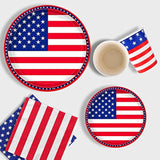 American Flag Patriotic Party Supplies Disposable Napkins Paper Plates And Paper Cups For Veterans Day Election Day 4Th Of July Independence Day Decorations, Serve 25