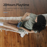 DOSS SoundBox Pro Bluetooth Speaker with 20W Stereo Sound, Active Extra Bass, 20H Playtime, IPX6 Waterproof, TWS Pairing, Multi-Colors Lights, Portable for Hiking, Camping, Beach, Outdoor, Party-Black