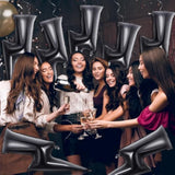 6-Pack 45" Black Lightning Bolt Foil Balloons – Bold Party Decor for Birthdays, Weddings & Graduations