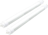 2 Pack F15T8 LED Tube Lights 18 Inch 7W 5000K Daylight White Rotatable End Caps Frosted Cover