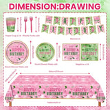 122Pcs Wicked Party Supplies Pink And Green Birthday Party Decorations Witch Party Decorations Tableware Set Wicked Plates And Napkins,Banner,Tablecloths,Cups For 24 Guests
