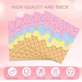 40 Pcs Ice Cream Birthday Party Napkins, Ice Cream Disposable Tableware Party Table Decorations For Girls Baby Shower,2 Ply 6.5 X 6.5 Inches For Appetizer,Dessert,Dinner,Donut Party Decorations