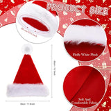 20 Pcs Santa Hats Bulk Plush Christmas Hats For Adults Women Men Holiday Party Costume(Red)