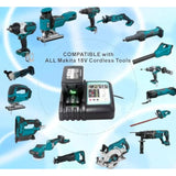 Dc18Rc Replace Makita Charger Dc18Rc Dc18Rd Dc18Rc Dc18Ra Dc18Sd Dc18Sf To Charge14.4V 18 Volt Lxt Lithium-Ion Battery Bl1815 Bl1850 Bl1840 Bl1830 Lxt-400 Bl1820