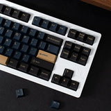 169 Keys Double Shot Keycaps Cherry Profile Blue Samurai Keycaps For 61/64/87/