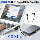 Usb4 C Cable 90 Degree Right Angle Usb C To Usb C Cable 240W Usb4.0 Type C Fast Charging Cable Support Thunderbolt 3 8K Video 40Gbps Data Transfer For Phone Power Bank Ssd 0.3M