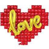 Heart Balloons And Love Balloons, 55 Inch Foil Balloon Set With Gold Love Banner, Red Heart Shaped Balloon For Wedding Anniversary Romantic Decorations Special Night Party Supplies