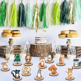 12Pcs Woodland Animals Table Centerpieces, Woodland Baby Shower Decorations, Forest Wild Animal Cutout Shapes For Creatures Baby Shower Table Decorations, Wood