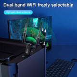 Wireless Usb Wifi Adapter For Desktop Pc, Ac1300Mbps Network Dongle With Dual