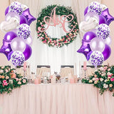 Purple & Silver Birthday Party Set β 49pcs Balloons, Fringe Curtain and 1 inches Letter Banner