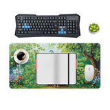 Mousepad Large Mouse Pad Peacock Animal Bird Elegant Green Nature Flower Painting Large Mouse Pad For Desk Pad Mat For Keyboard And Mouse Pad Office Supplies For Desk 30X60Cm
