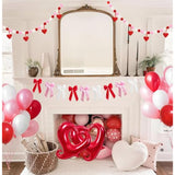 Valentines Day Party Balloons Arch Garland Kit, Red Pink White Bows Decorations, 106Pcs Balloons & Accessories For Valentines Engagement Party Birthday Decorations