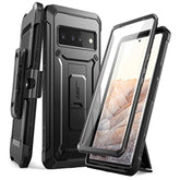 SUPCASE Unicorn Beetle Pro Series Case for Google Pixel 6 (2021 Release), Full-Body Rugged Belt-Clip & Kickstand Case with Built-in Screen Protector (Black)