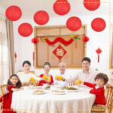 10-Pack 16-Inch Red Paper Lanterns Chinese Lunar New Year 2026 Party Decor