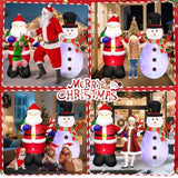 Christmas Inflatables Outdoor Decorations 5 Ft Set Of 2 Inflatable Santa And Snowman, Built In With Bright Led Light & R