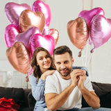 Upgraded Rose Gold And Red Heart Foil Balloons For Valentines Day Decorations,Valentines Day Balloons,Romantic Decorations Special Night (18Inch)