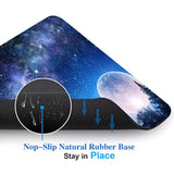Beautiful Galaxy Nebula Mouse Pad, Full Moon In Night Forest Mouse Pad For Design, Anti-Slip Rubber Base Wireless Mouse Pads For Laptop