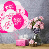 I Love You Mom Balloons Mother's Day Latex Balloons Decorations 12 Inch Mom Balloons for Mother's Themed Party Balloons For Party Supplies Arch Decorations Party Sets-12 PCS