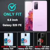 For Samsung Galaxy S20 Fe Case With 2Pcs Tempered Glass Screen Protector And 1Pcs Camera Lens Protector, Military Grade Heavy Duty Shockproof/Drop Proof/Dust Proof Case (Wine Red/Rose Pink)