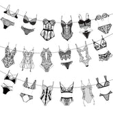 Lingerie Party Banners Lingerie Shower Decorations 2Pcs Bras And Panties Cutout Banners Black Lingerie Party Decor For Underwear Girls Bachelorette Bridal Shower Party Supplies