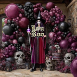 Dark Purple Black Balloon Garland Arch Kit Double Stuffed Gothic Vampire Halloween Party Decor