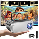Projector With Wifi And Bluetooth, Mini Projector For Iphone Supports 1080P Synchronize Smartphone Screen By Wifi/Usb Cable For Home Entertainment Smartphone/Hdmi/Tv Stick(Wifi)