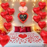 , Big 12+1 Red Heart Balloons Decorations - 38 Inch, Pack Of 13 | Hear