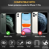 2+2 Pack For Privacy Screen Protector For Iphone 11 Pro 5.8 Inch + Camera Lens Protector For Iphone 11 Pro, Anti Spy Private Tempered Glass Film, Case Friendly