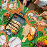 99PCS Baseball Party Supplies Kit with Plates, Cups, Banner & Tablecloth for 24 Guests