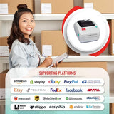 2054A Shipping Label Printer For Windows Mac Chromebook Android, Supports Ebay Paypal Etsy Shopify Shipstation Stamps Ups Usps Fedex Dhl, Roll & Fanfold 4X6 Direct Thermal Label