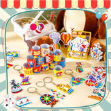 98 Pcs Circus Party Favors Include Circus Slap Bracelets Cute Stickers Clown Animal Keychains Carnival Party Favors For Carnival Birthday Supplies Classroom Rewards