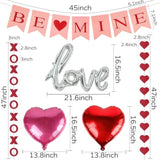 Valentines Day Decorations Set - 25 Pcs Valentine Decorations Kit With Be Mine Love Heart Xo Garlands Banner Hanging Swirls Valentines Decor For Home Office Wedding Anniversary Birthday Party Supplies