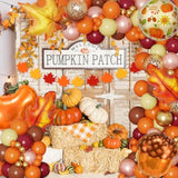 194PCS Fall Balloon Arch Kit with Maple Leaf Pumpkin Balloons for Thanksgiving