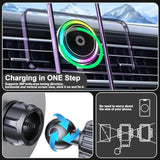 Magnetic Phone Car Mount With Light Car Phone Holder Wireless Charger With 18W Adapter Air Vent Wireless Car Charger 360° Adjustable Rotation Fast Charging Compatible With Iphone Car Mount