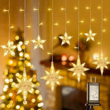126 Led Star Icicle Lights,7.8Ft Connectable Window Curtain Lights Plug In,8 Lighting Modes Timer Bethlehem Star Christm