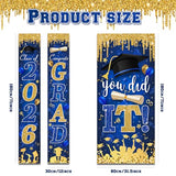 Blue and Gold Graduation Decorations Class of 2026 Congrats Grad Banner and You Did It Graduation Door Cover for High School College Grad Party Supplies(Blue)