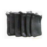 6 Pcs Black Cell Phone or MP3 Nylon Mesh Drawstring Pouch Bags