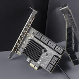 12 Ports Pcie Sata Expansion Card, Including Sata Cables And 1:5 Sata Splitter