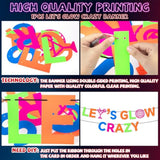 3 Pack Glow in the Dark Neon Party Decorations Backdrop and Banner