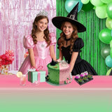 Witch Birthday Tablecloth Pink Green Disposable 54x108 Inch Party Decor