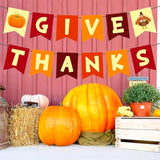 Thanksgiving Banner 1 Pack Fall Party Decorations Give Thanks Pumpkin Turkey Garland