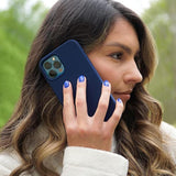 Compatible With Iphone 13 Pro Max Case Silicone With Screen Protector - Navy Blue