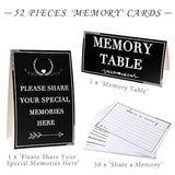 52 Pieces Share A Memory Cards Celebration Of Life Decorations Memory Cards For Funeral, Wedding, Bridal Shower, Birthday, Graduation, Retirement, Anniversary Party (Black)
