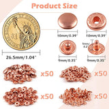 50 Sets Snap Fasteners Kit Leather Fasteners Buttons Clothing Bracelet