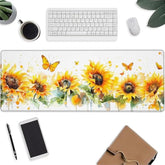 Sunflower Mouse Pad?Yellow Butterfly Gaming Keyboard Mat?Laptop Computer Protector With Non-Slip Rubber Base?Large Extended Mousepads Gifts For Desk Office Home?Deskmat Decor 31.5" X 11.8"