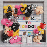 144-Pc Back to School Balloon Arch Kit with Apple and ABC Foil Balloons
