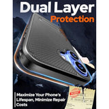 Designed For Apple Iphone 16 Case With Belt Clip Holster - Compatible With Magsafe Magnetic Heavy Duty Phone Cover With Kickstand - Black