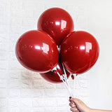 50Pcs 10Inch Red Ruby Latex Balloons, Red Round Thick Ruby Double Late